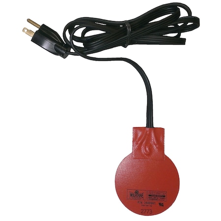 Zerostart Silicone Pad, Adhesive - 125W, 120V, 1A - 3in. 7.6 Cm Round X 3in. 7.6 Cm Round 3400061